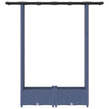 Raised Bed with Trellis and Roof Grey 122.5 x 40 x 123 cm PP 42032563