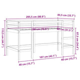 Kids' Loft Bed without Mattress with Ladder Wax Brown 80x200 cm 852397