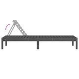 Sun Lounger Grey Solid Pine Wood 199.5 cm x 60 cm x 74 cm 825069