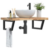 Basin Shelf Wall Mounted Steel and Solid Wood Acacia 3302811