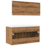 3 Piece Bathroom Furniture Set Artisan Oak Engineered Wood 3328588