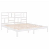 Bed Frame without Mattress White Solid Wood 200x200 cm 3105971