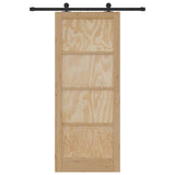 Sliding Door Manual ORKDAL Natural and black 86 x 211 cm 3333456