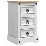 Bedside Table Corona White 35 x 32.5 x 58 cm Solid Pine Wood 42021184
