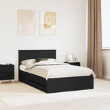 Bed Frame with Drawer Black 120 x 190 cm Engineer Wood 3410729
