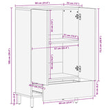 Highboard Acacia Brown Finish 60 x 33 x 100 cm Solid Mango Wood 4017930