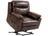 Faux Leather 70&deg Electric Riser Recliner Chair, Dark Brown T3398P343499