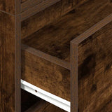 Cabinets with 2 Drawers 2 pcs Smoked Oak 60x31x40 cm Engineered Wood 858830