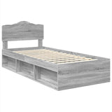 Bed Frame Grey Sonoma 75 x 190 cm Solid Pine Wood 3412966
