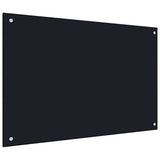 Kitchen Backsplash Black 90 x 60 cm Tempered Glass 249489