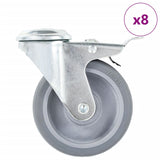 8 pcs Bolt Hole Swivel Casters 100 mm 277866