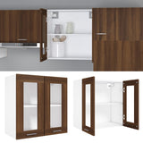Hanging Glass Cabinet Lyon Brown Oak 60x31x60 cm Engineered Wood 815122