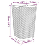 Garden Planters 4 pcs Black 32.5x32.5x57 cm PP 367853