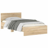 Bed Frame without Mattress with Headboard Sonoma Oak 100x200 cm 838619