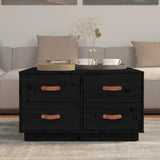 Coffee Table Black 80x80x45 cm Solid Wood Pine 821521