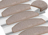 Stair Mats 15 pcs 65x24x4 cm Light Brown Half Round Large 133886