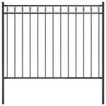 ZNTS Garden Fence Steel 1.7x1.2 m Black 146314