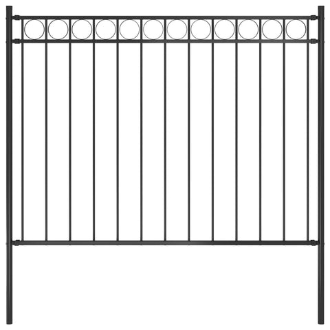 ZNTS Garden Fence Steel 1.7x1.2 m Black 146314