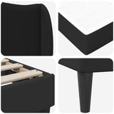 Bed Frame with Headboard Black 90 x 190 cm Faux Leather 3415269