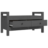 Hall Bench Grey 80x40x43 cm Solid Wood Pine 821786