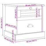 Bedside Cabinet "VIGO" White 42x35x42 cm Solid Wood Pine 353158