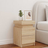 Bedside Cabinet with LED Lights Sonoma Oak 35x39x55 cm 836753