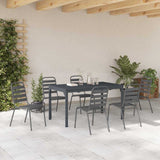 Garden Dining Set 7 pcs Anthracite Powder-coated Steel 3378816