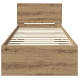 Bed Frame Artisan Oak 75 x 190 cm Engineered Wood 885842