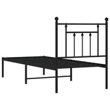 Bed Frame Black Powder-Coated Steel Small Single Bed Frame 353527