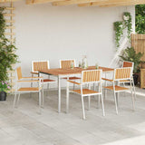 Outdoor Dining Set 7 pcs Solid Teak Wood and Stainless Steel 3334800