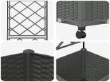 Garden Planter with Trellis&Wheels Light Grey 40 x 40 x 149 cm 3422942