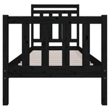 Bed Frame without Mattress Black Small Single Solid Wood 3100683