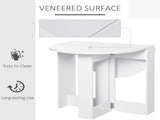 Space-saving Drop Leaf Table, Folding Dining Table for Small Space, Kitchen, Dining Room, White T3398P342422