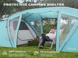 4-6 Man Family Camping Tent w/ 2 Bedrooms and a Living Room, Waterproof Tunnel Tent w/ Sewn In T3398P349062