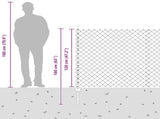 Chainlink Fence with Post 10 x 1.2 m PVC-Coated Steel Grey Mesh 3336269