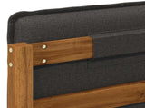 Bed Frame with Upholstered Headboard Natural and Dark Grey 904265