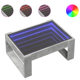 Coffee Table with Infinity LED Concrete Grey 70x53x30 cm 847633