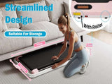 Folding Treadmill with Handrail & Adjustable Incline, 1-10 km/h Running Machine, Space Saving Low N601P303820P