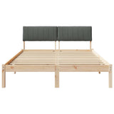 Bed frame Brown and dark grey 140 x 190 cm Solid pine wood 878685