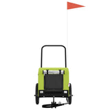 Pet Bike Trailer Green and Black Oxford Fabric and Iron 94018