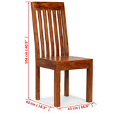 Dining Chair Set of 6 Brown Solid acacia wood Standard Durable 275274
