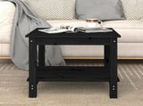 Coffee Table Black 50x50x45 cm Solid Wood Pine 822281