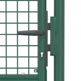 Fence Gate Steel 100x200 cm Green 145736