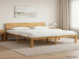 Double Bed Frame with Headboard ROSTOCK White 200 x 200 cm 3405460