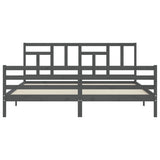 Bed Frame without Mattress Grey 200x200 cm Solid Wood 3194983