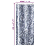Insect Curtain Blue and White 90x200 cm Chenille 315127