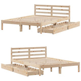 Bed Frame without Mattress 135x190 cm Double Solid Wood Pine 3301530
