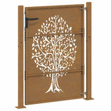 Garden Gate 100x125 cm Corten Steel Tree Design 153216