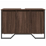 Bathroom Sink Cabinet Brown Oak 91x35x60 cm Engineered Wood 848663