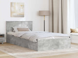 Bed Frame Concrete Grey 90 x 190 cm Engineered Wood 3408707